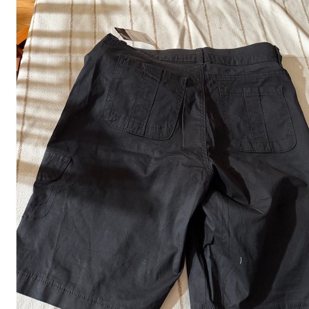 Lee Cargo Shorts Women's Size 12 Mid-Length Utility Pockets Black New with Tags - Picture 3 of 7